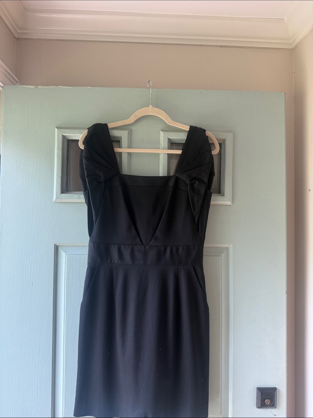 Laila Azhar Black Square-Neck Cocktail Dress